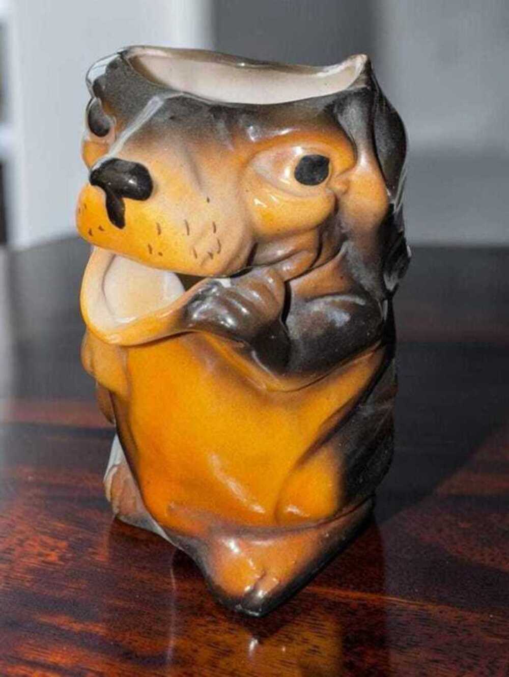 Vintage Ceramic Dachshund Mug Mid-Century Kitsch
